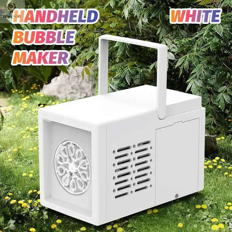 10-Hole Automatic Bubble Machine Toy for Kids-white