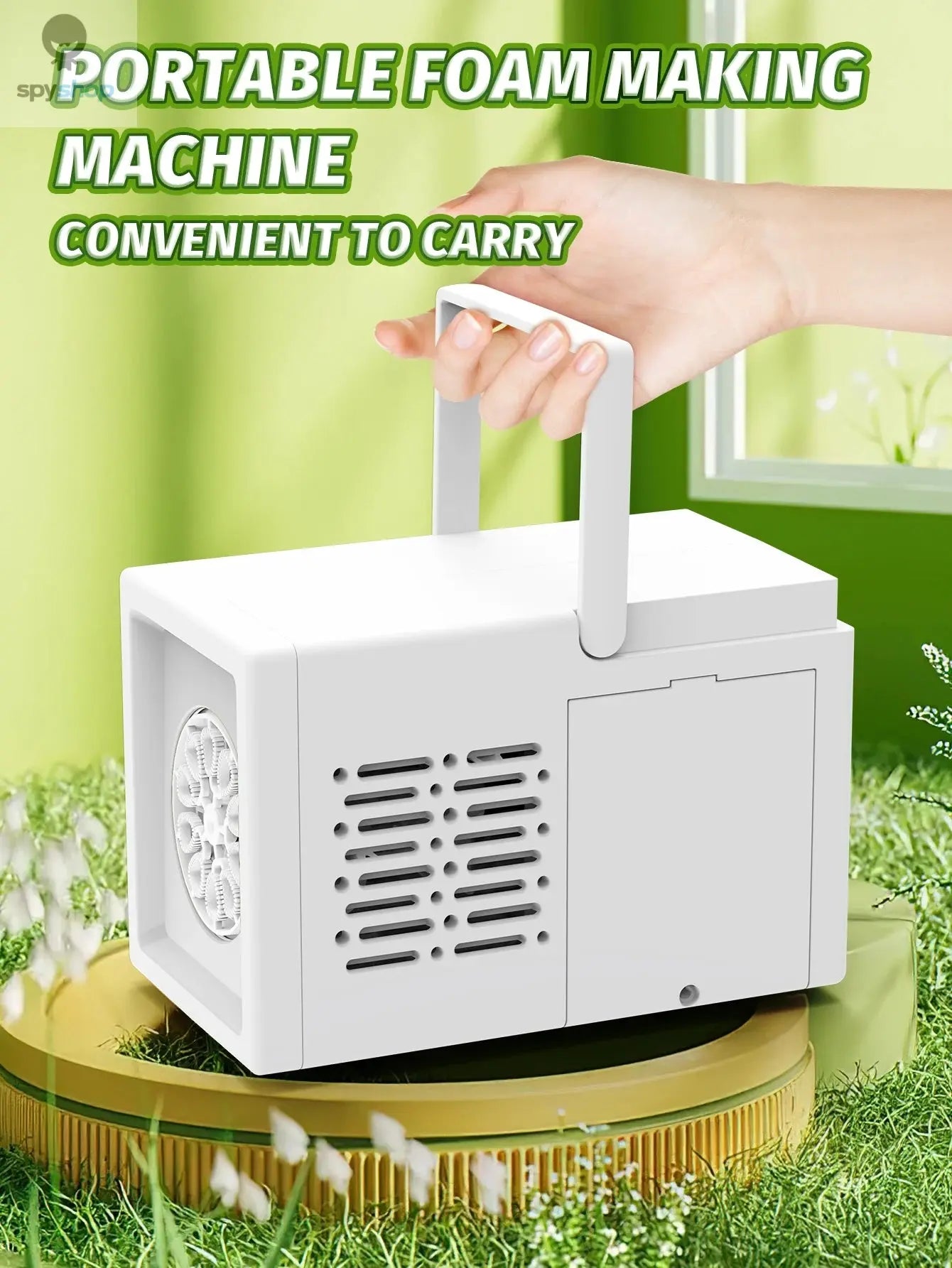 10 hole fully automatic bubble blowing handheld electric bubble machine toy outdoor birthday without battery and bubble water Spy-shop.com