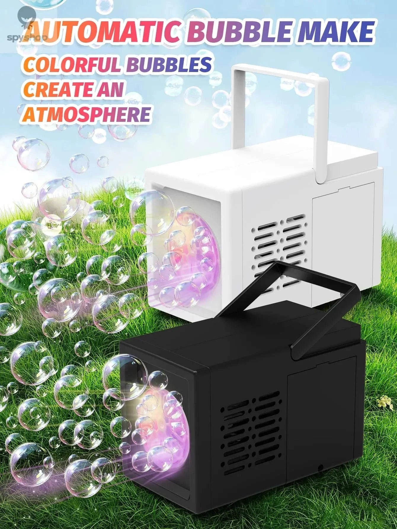 10-Hole Fully Automatic Bubble Machine Toy-white