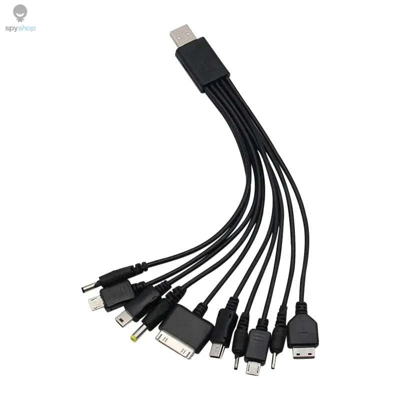10‑in‑1 Multi‑Function USB Charging Cable – Universal, Travel‑Ready, Multi‑Device Power-black / CHINA
