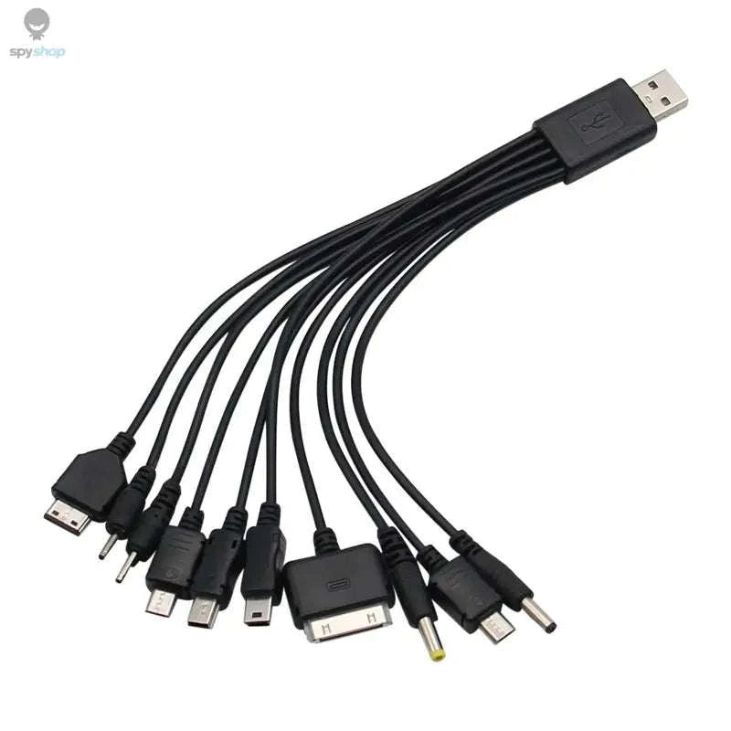 10‑in‑1 Multi‑Function USB Charging Cable – Universal, Travel‑Ready, Multi‑Device Power-black / CHINA