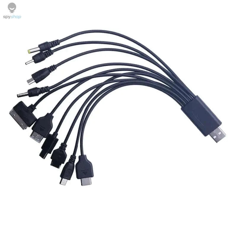 10‑in‑1 Multi‑Function USB Charging Cable – Universal, Travel‑Ready, Multi‑Device Power-black / CHINA
