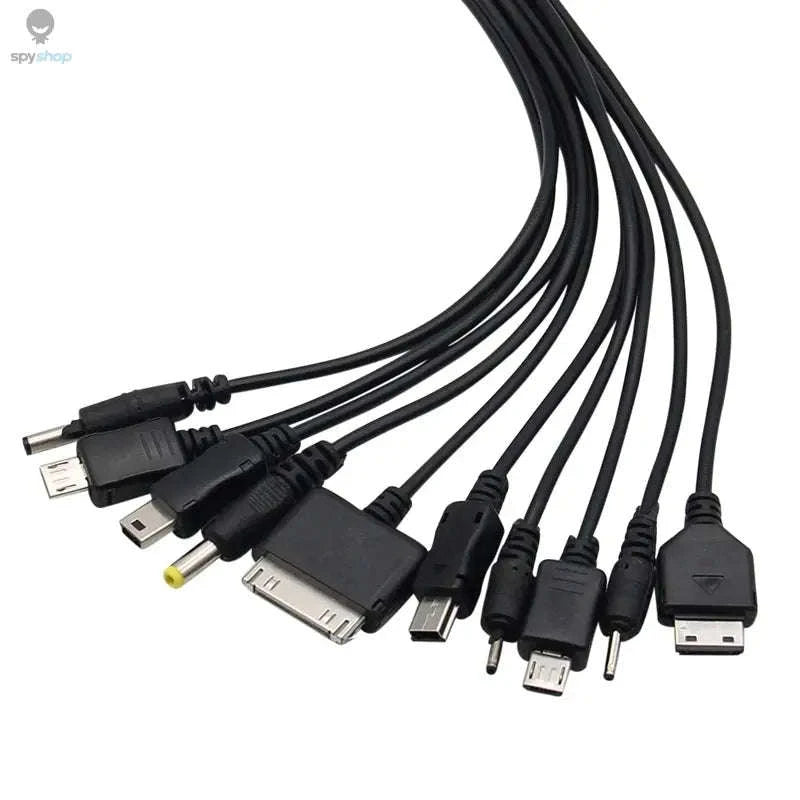 10‑in‑1 Multi‑Function USB Charging Cable – Universal, Travel‑Ready, Multi‑Device Power-black / CHINA