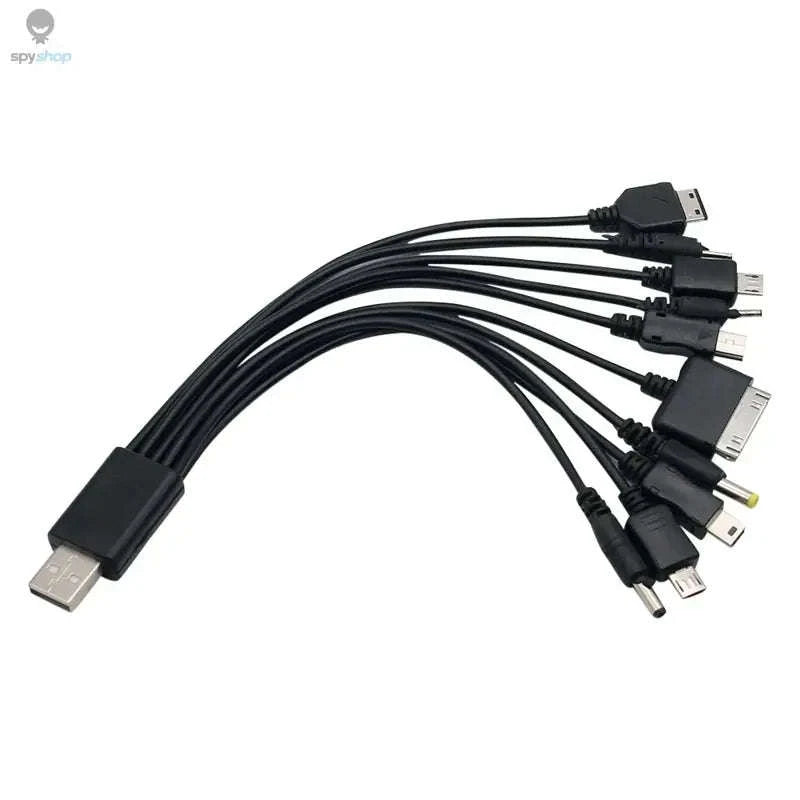 10‑in‑1 Multi‑Function USB Charging Cable – Universal, Travel‑Ready, Multi‑Device Power-black / CHINA