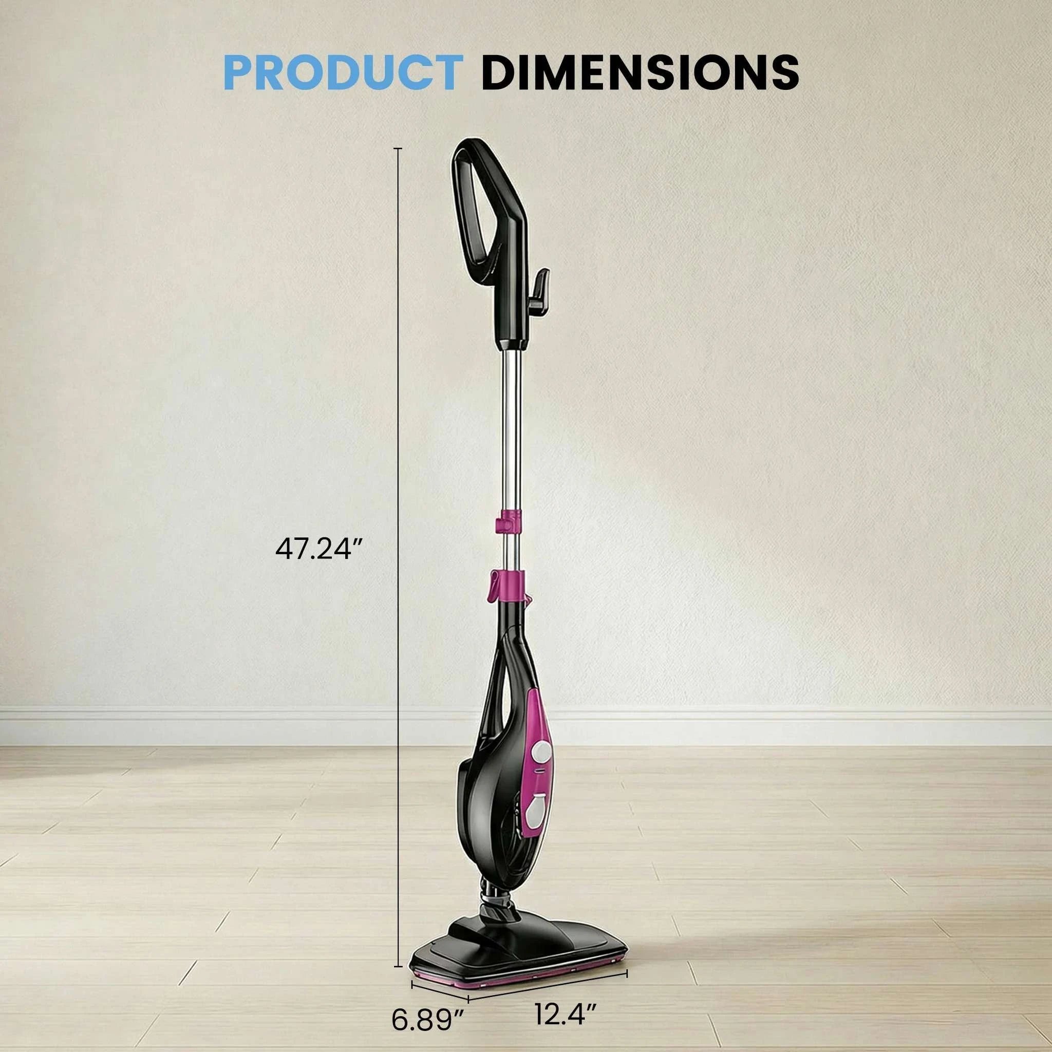 10-in-1 Steam Mop with Handheld Cleaner 1550W Multi-Surface Cleaning-WHITE / 120V / United States