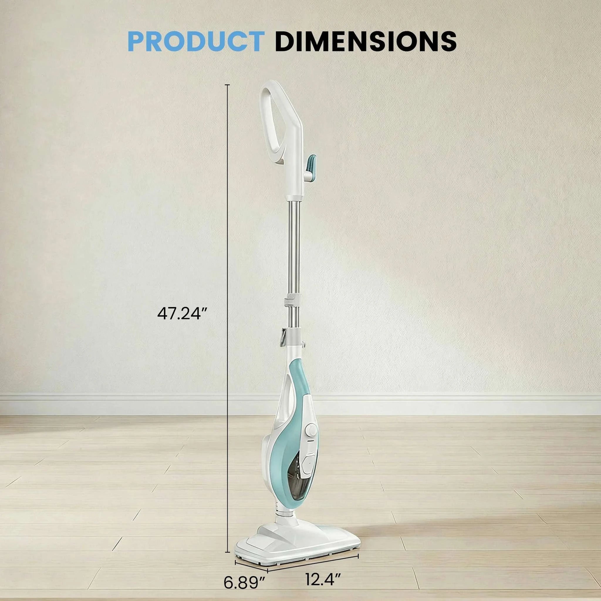 10-in-1 Steam Mop with Handheld Cleaner 1550W Multi-Surface Cleaning-WHITE / 120V / United States