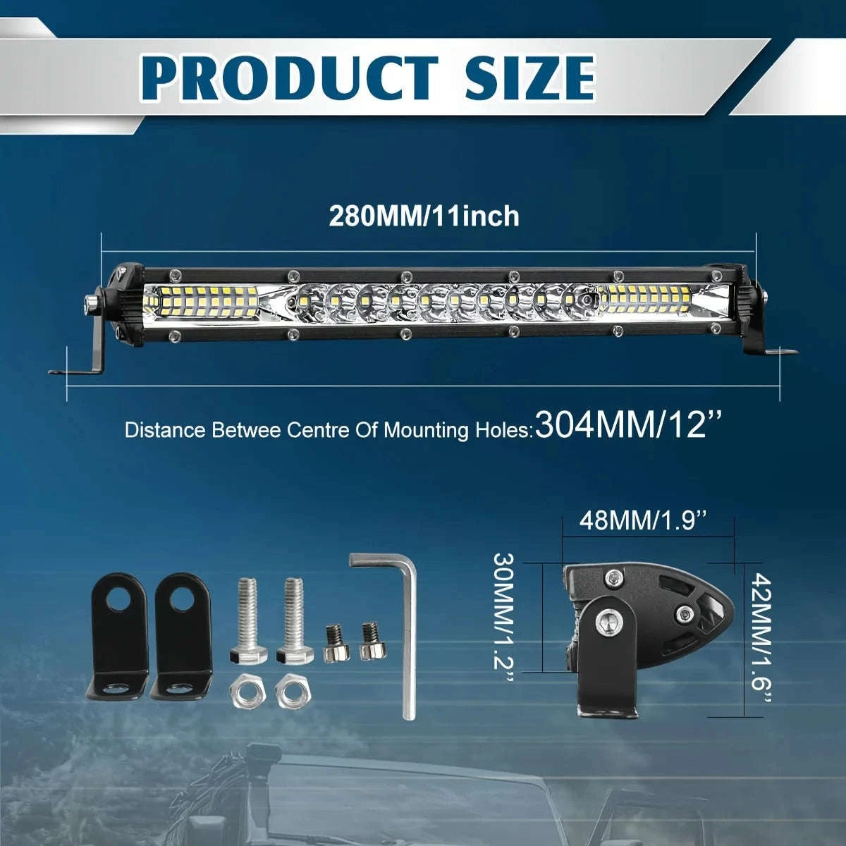10 Inch / 20 Inch LED Light Bar Combo Beam Work Light-1pc 10 inch white