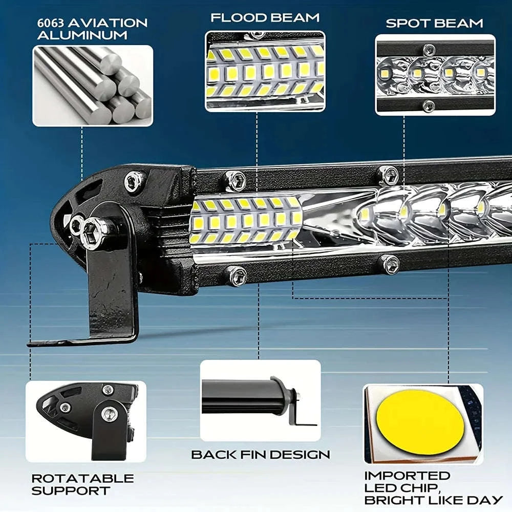 10 Inch / 20 Inch LED Light Bar Combo Beam Work Light-1pc 10 inch white