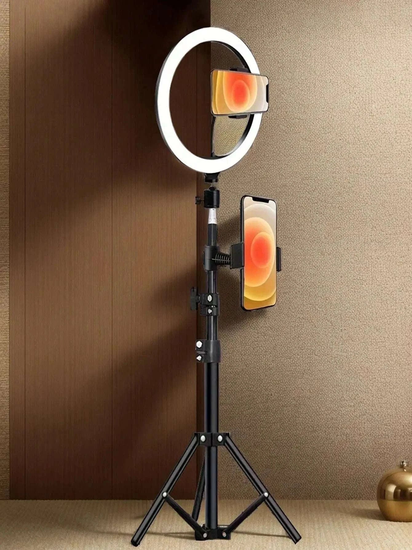 10-Inch Ring Light with 110cm Tripod Stand & Remote for Streaming-black