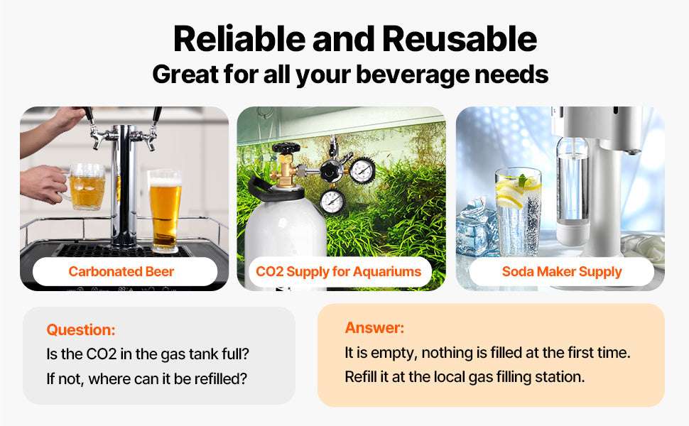 10 lb Aluminum CO2 Tank with CGA320 Valve for Beer Kegs-10lbs / United States