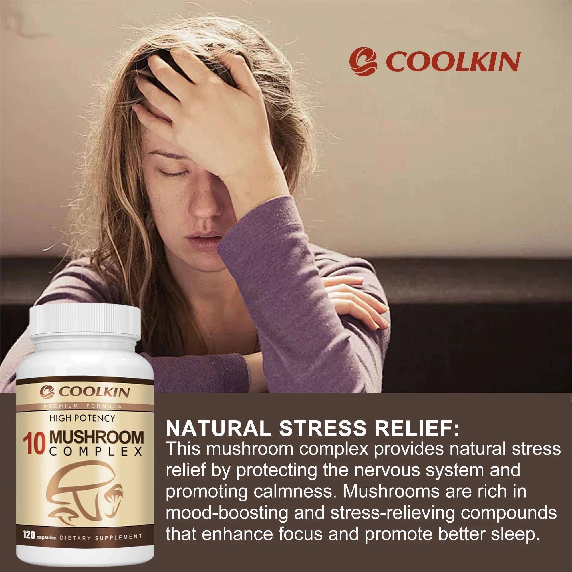 10 Mushroom Complex Mood & Cognitive Support Capsules-United States / 120 Capsules