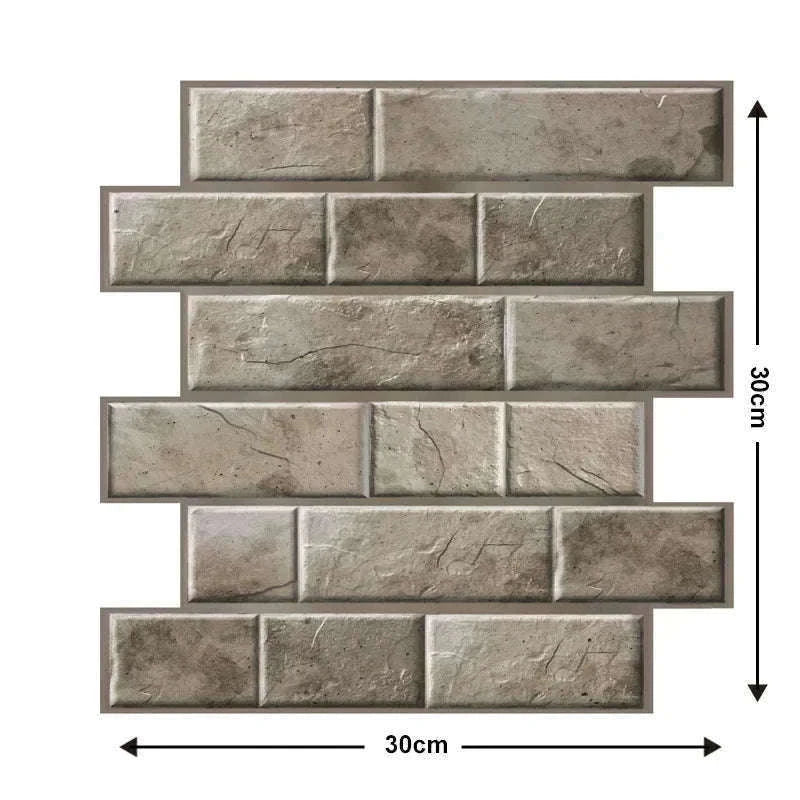 10 Pack 3D Self-Adhesive PVC Wall Panels for Easy Room Refresh-Wall Stickers 524 / 30cmX30cmX10pcs
