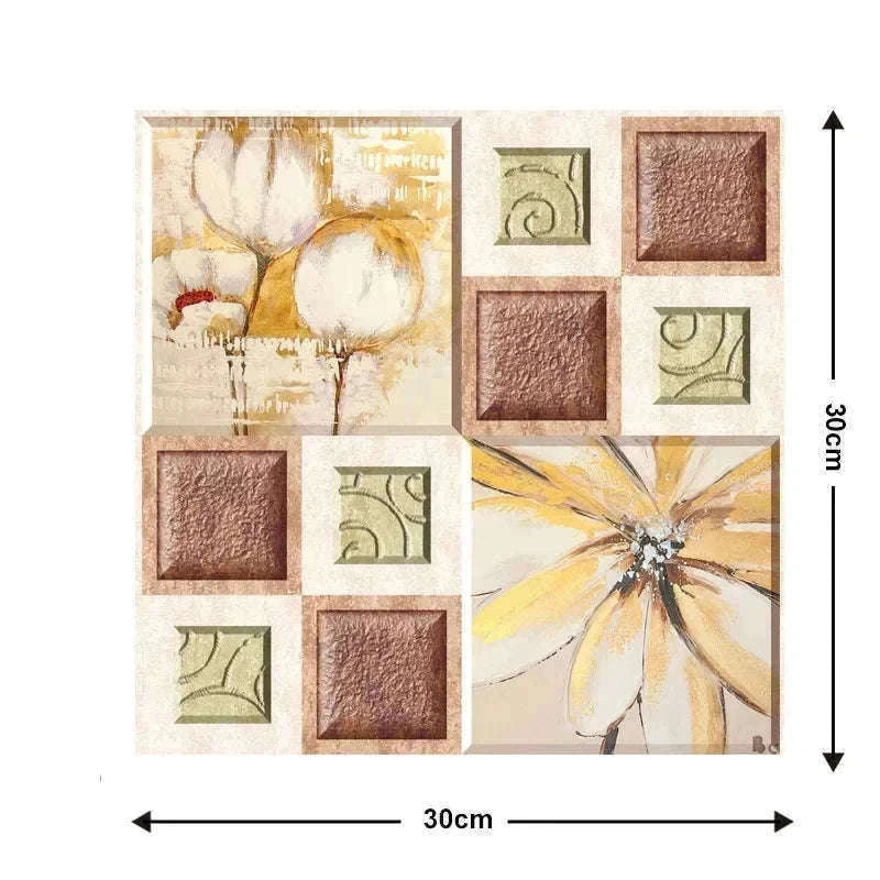 10 Pack 3D Self-Adhesive PVC Wall Panels for Easy Room Refresh-Wall Stickers 524 / 30cmX30cmX10pcs