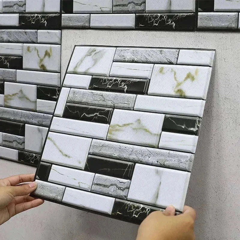 10 Pack 3D Self-Adhesive PVC Wall Panels for Easy Room Refresh-Wall Stickers 524 / 30cmX30cmX10pcs