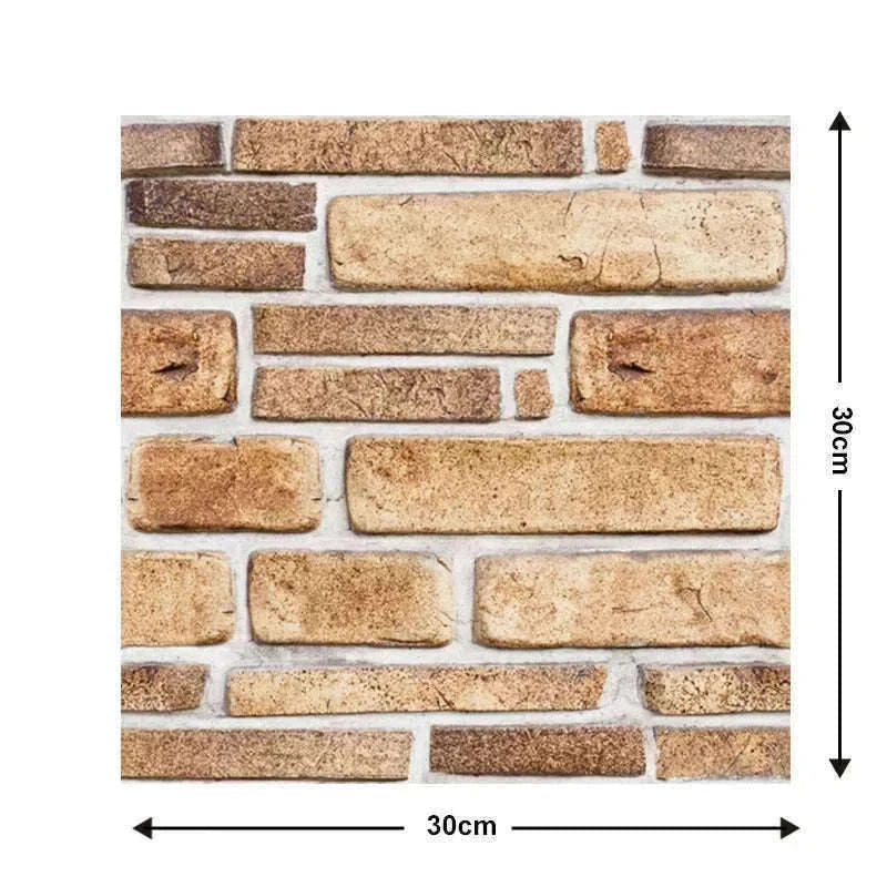 10 Pack 3D Self-Adhesive PVC Wall Panels for Easy Room Refresh-Wall Stickers 524 / 30cmX30cmX10pcs