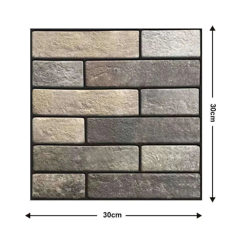 10 Pack 3D Self-Adhesive PVC Wall Panels for Easy Room Refresh-Wall Stickers 524 / 30cmX30cmX10pcs