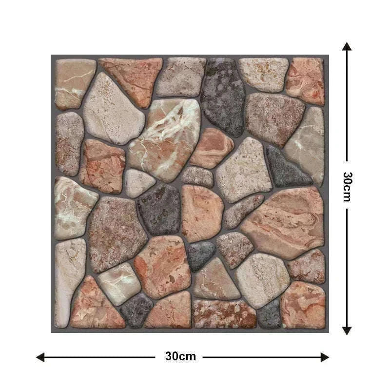 10 Pack 3D Self-Adhesive PVC Wall Panels for Easy Room Refresh-Wall Stickers 524 / 30cmX30cmX10pcs
