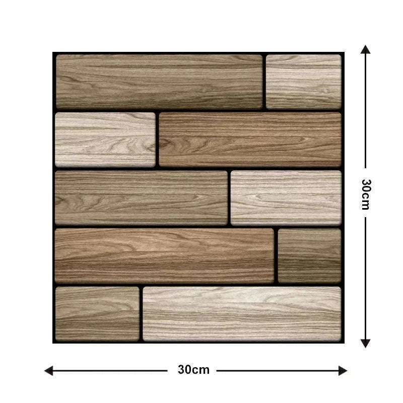 10 Pack 3D Self-Adhesive PVC Wall Panels for Easy Room Refresh-Wall Stickers 524 / 30cmX30cmX10pcs