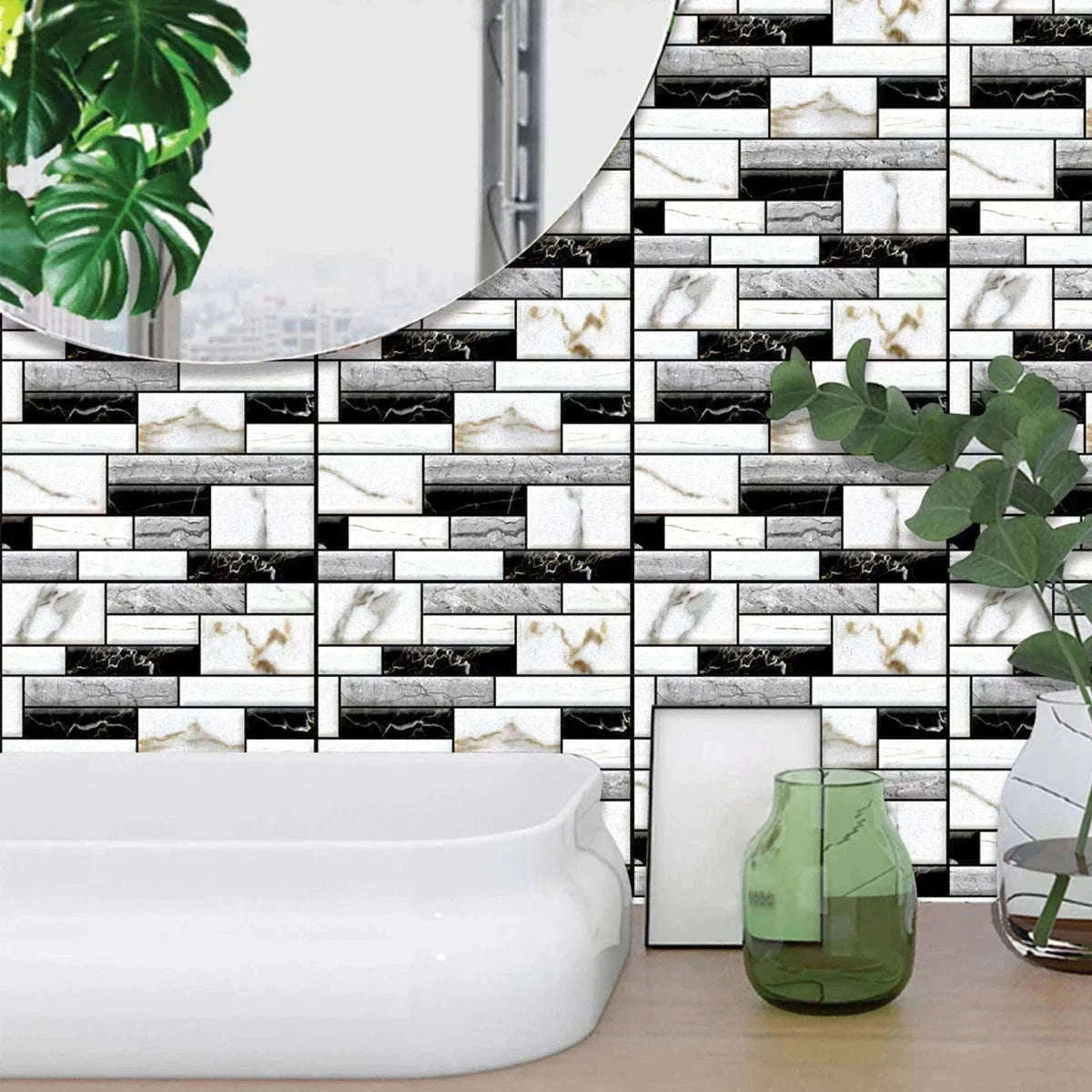 10 Pack 3D Self-Adhesive PVC Wall Panels for Easy Room Refresh-Wall Stickers 524 / 30cmX30cmX10pcs
