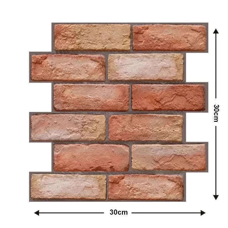 10 Pack 3D Self-Adhesive PVC Wall Panels for Easy Room Refresh-Wall Stickers 524 / 30cmX30cmX10pcs