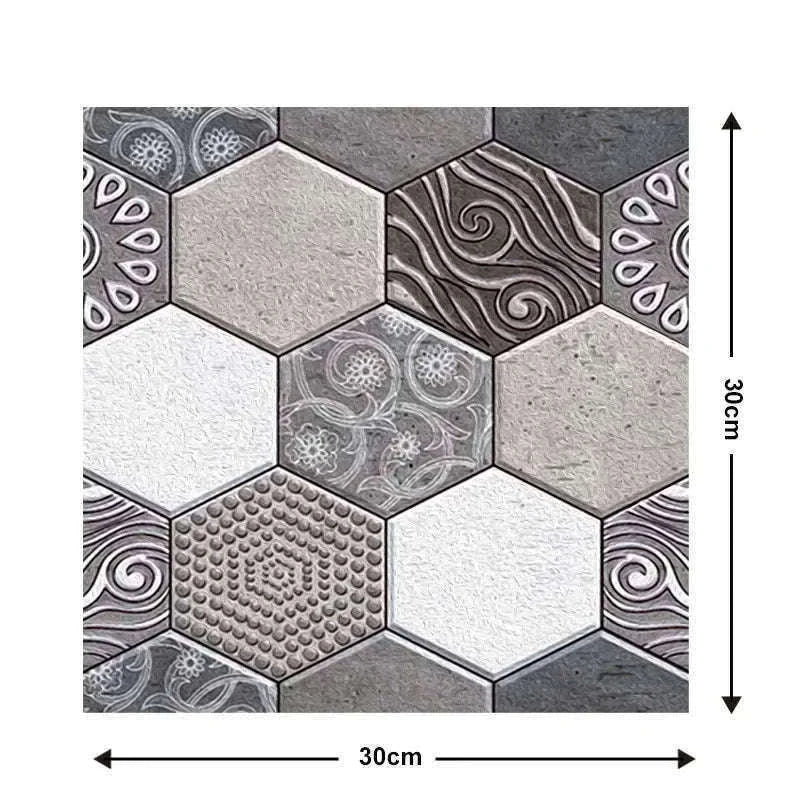 10 Pack 3D Self-Adhesive PVC Wall Panels for Easy Room Refresh-Wall Stickers 524 / 30cmX30cmX10pcs