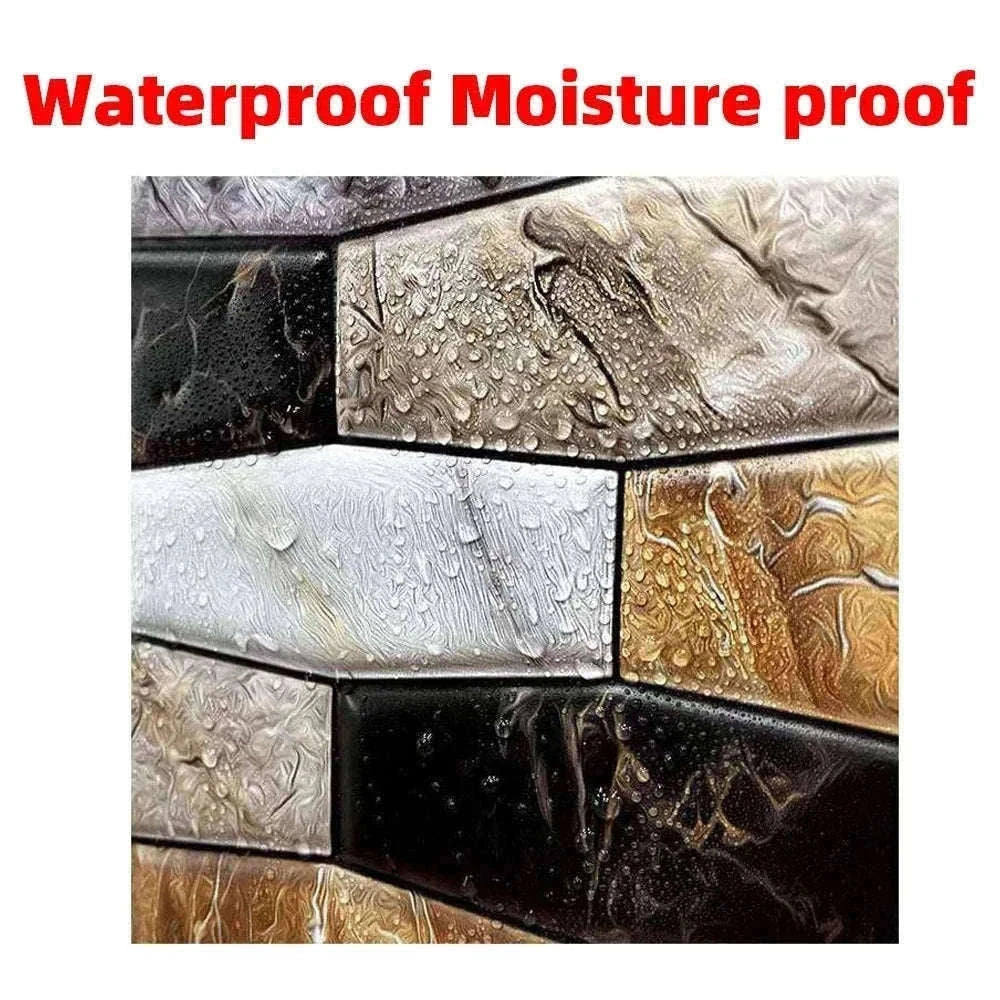10 Pack 3D Self-Adhesive PVC Wall Panels for Easy Room Refresh-Wall Stickers 524 / 30cmX30cmX10pcs