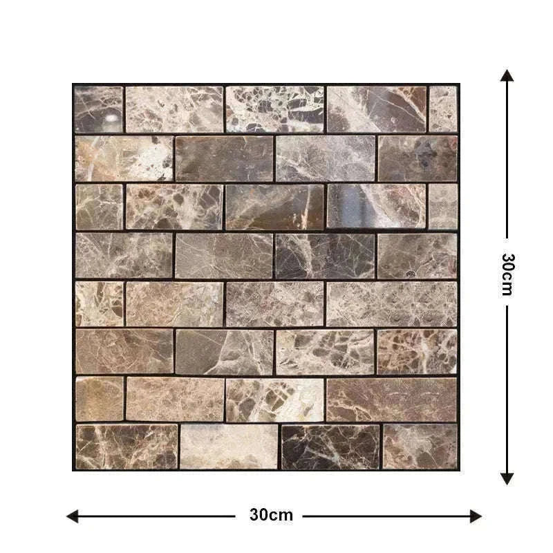 10 Pack 3D Self-Adhesive PVC Wall Panels for Easy Room Refresh-Wall Stickers 524 / 30cmX30cmX10pcs