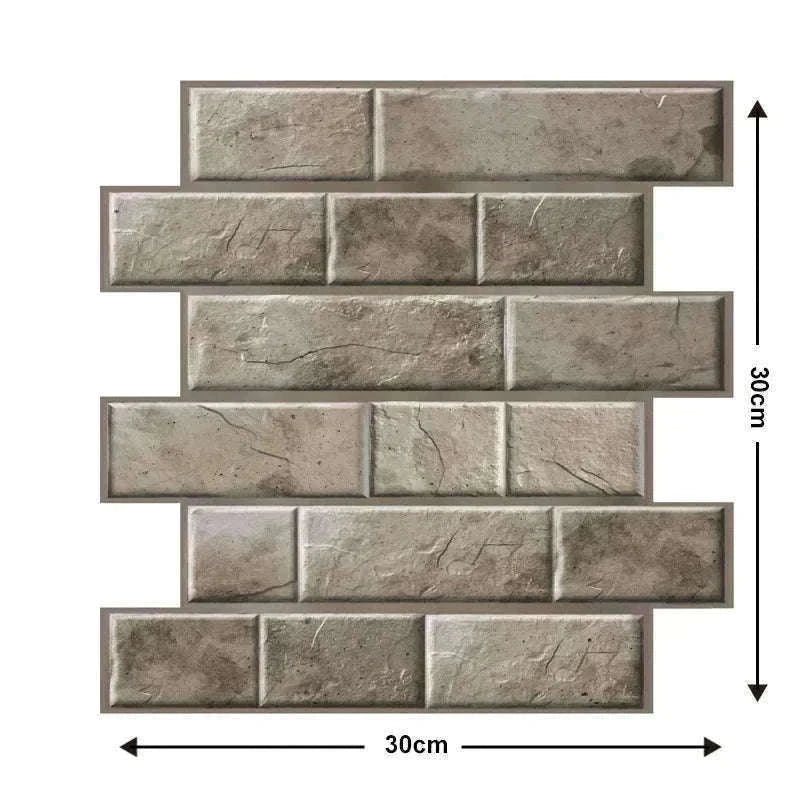 10 Pack 3D Self-Adhesive PVC Wall Panels for Easy Room Refresh-Wall Stickers 524 / 30cmX30cmX10pcs