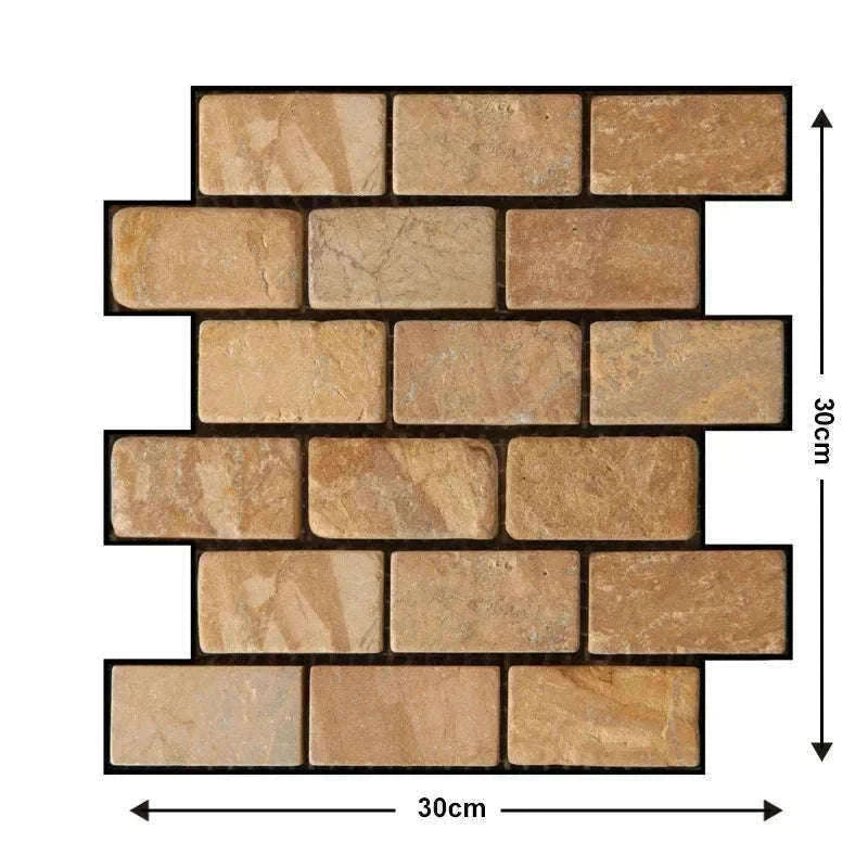 10 Pack 3D Self-Adhesive PVC Wall Panels for Easy Room Refresh-Wall Stickers 524 / 30cmX30cmX10pcs