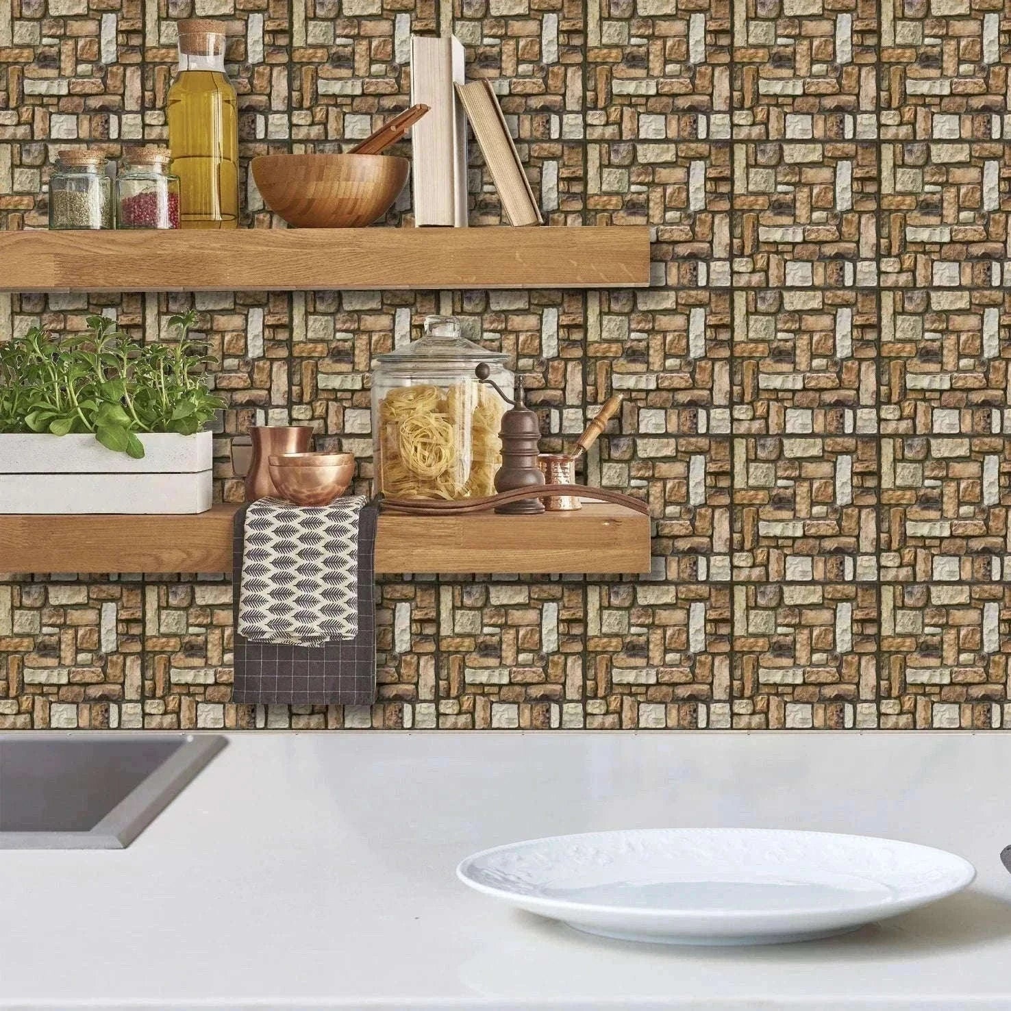 10 Pack 3D Self-Adhesive PVC Wall Panels for Easy Room Refresh-Wall Stickers 524 / 30cmX30cmX10pcs