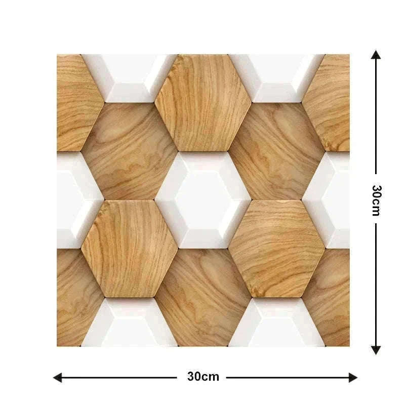 10 Pack 3D Self-Adhesive PVC Wall Panels for Easy Room Refresh-Wall Stickers 524 / 30cmX30cmX10pcs
