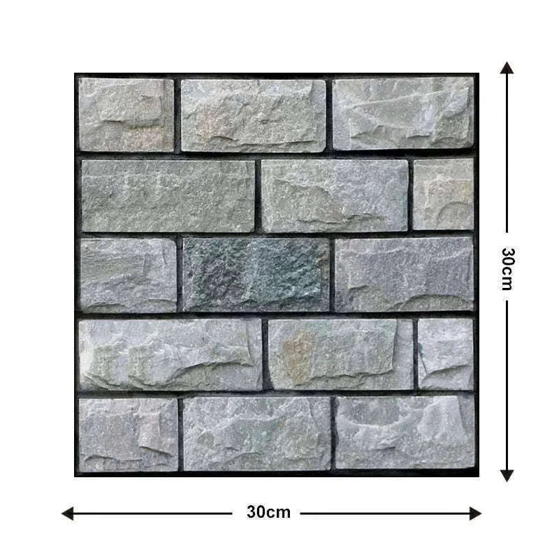 10 Pack 3D Self-Adhesive PVC Wall Panels for Easy Room Refresh-Wall Stickers 524 / 30cmX30cmX10pcs