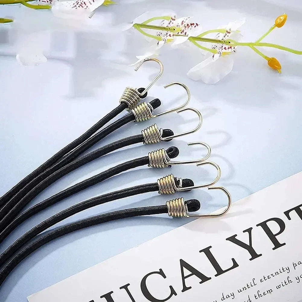 10 Pack Heavy Duty Elastic Bungee Cords With Carabiner-Default Title