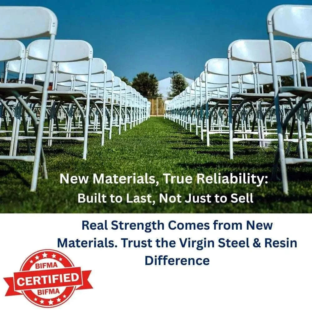 10 Pack Heavy Duty Folding Chairs 650 lb Capacity for Events-WhiteWhite-Classic-1 / United States