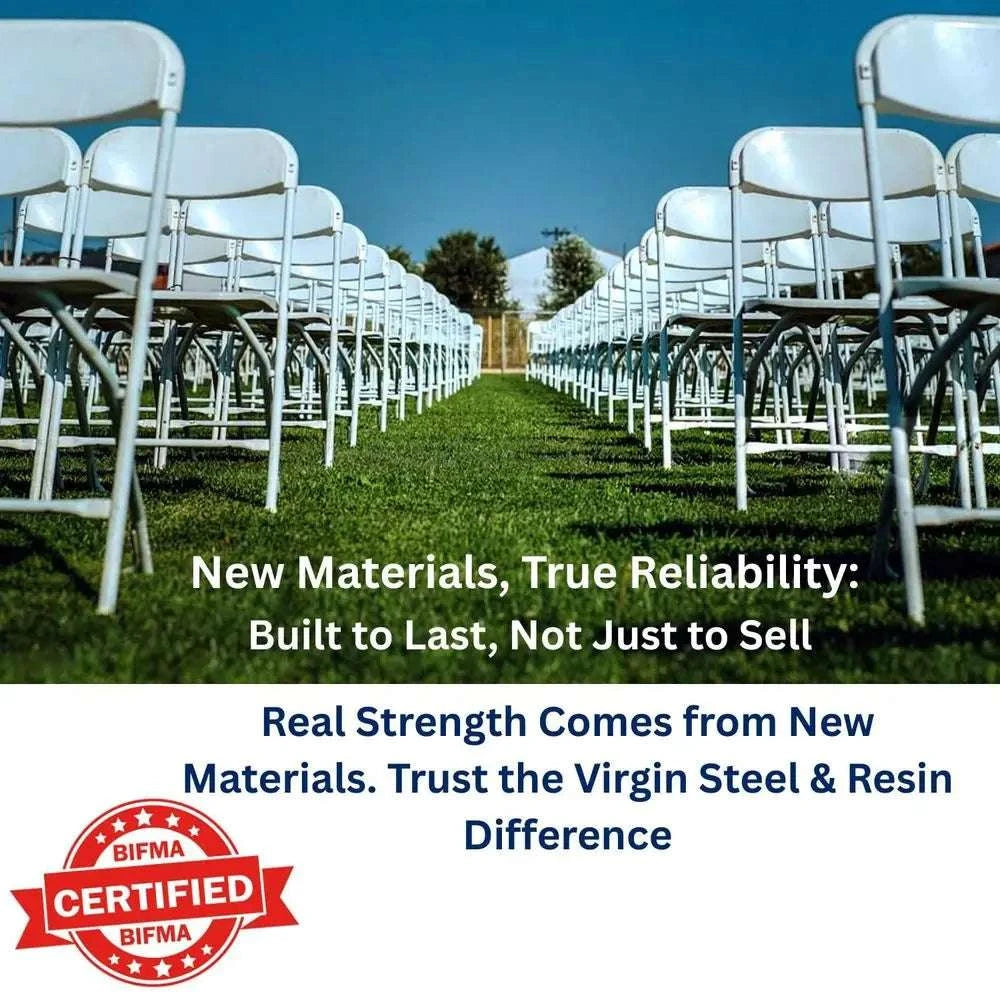 10 Pack Heavy Duty Folding Chairs 650 lb Capacity for Events-WhiteWhite-Classic-1 / United States