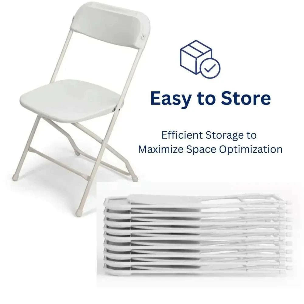 10 Pack Heavy Duty Folding Chairs 650 lb Capacity for Events-WhiteWhite-Classic-1 / United States