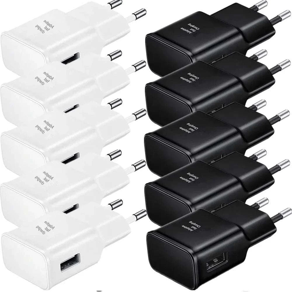 10-Pack QC3.0 Fast Charging USB Wall Chargers EU/US Plug-US plug White / 10pcs (total)