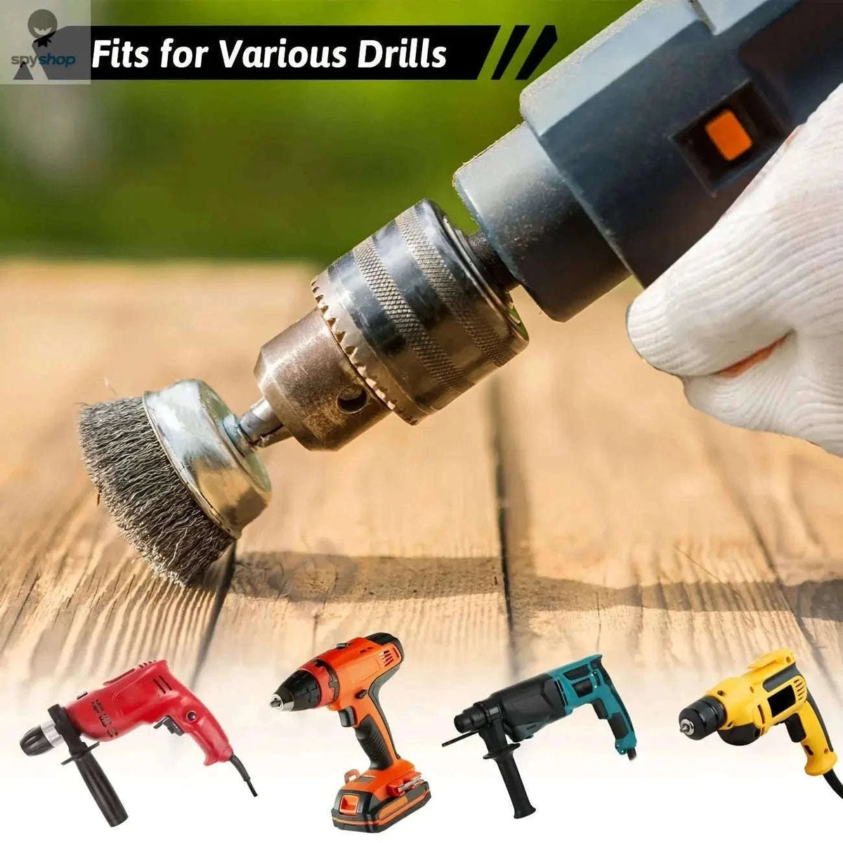 10-Piece Drill Wire Brush Set for Rust Removal and Prep-3pcs
