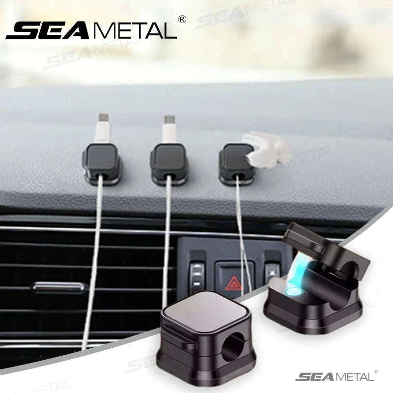 10-Piece Magnetic Self-Adhesive Cable Holder Clips-White 10pcs