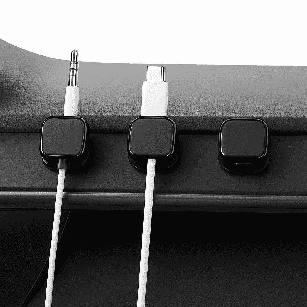10-Piece Self-Adhesive Magnetic Cable Clips-Black 10pcs