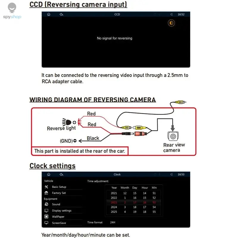 10.26"  Car Mirror Radio Multimedia Video Player Universal Wireless Carplay Android Auto Screen With Bluetooth AUX USB Spy-shop.com