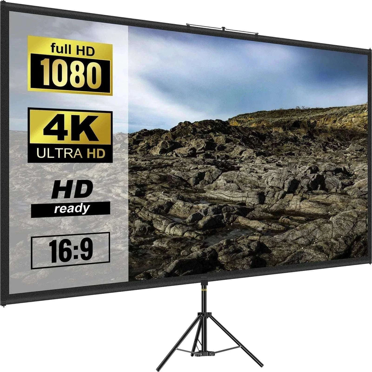 100" 4K HD Tripod Projector Screen with Stand, Indoor Outdoor-100 inch / CZECH REPUBLIC