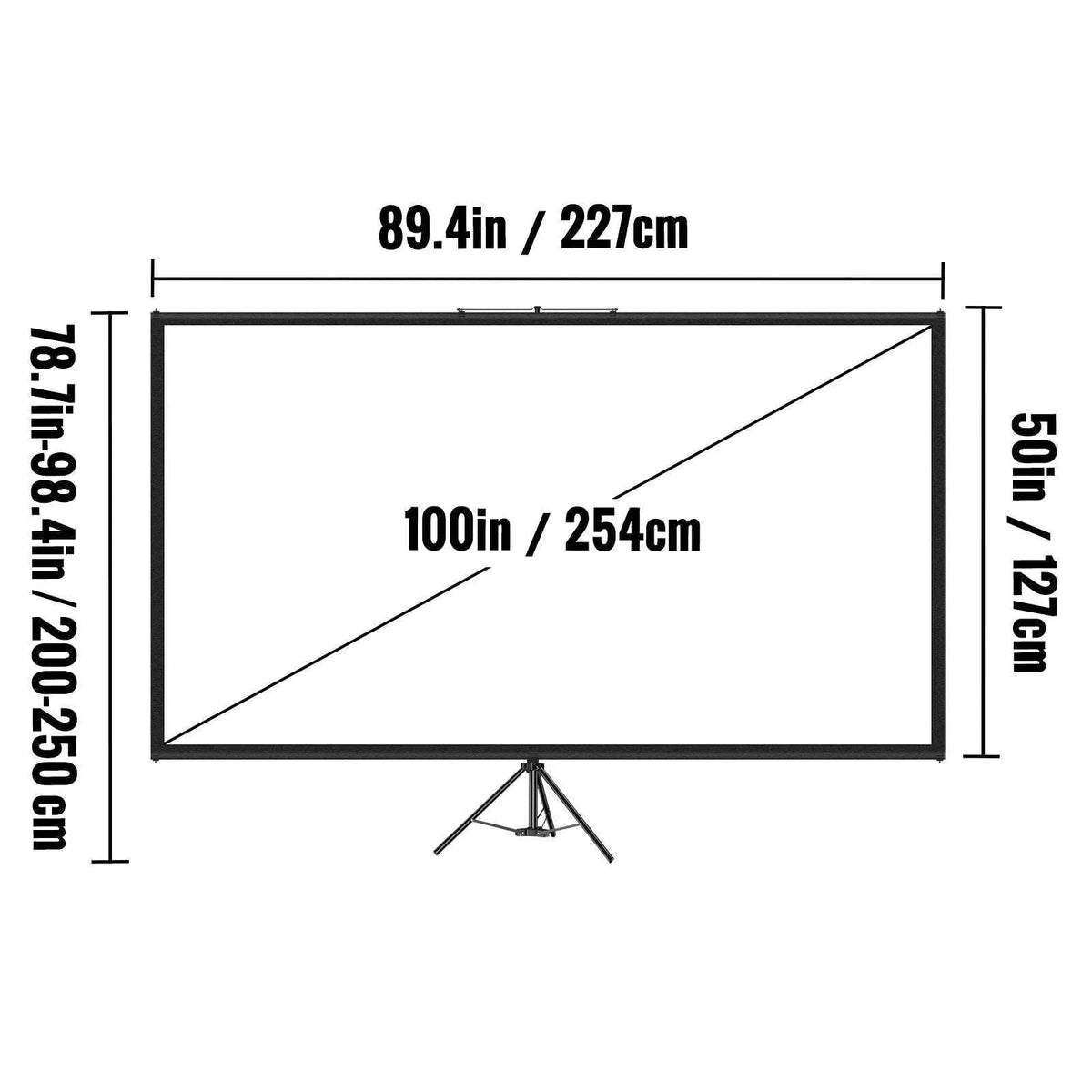 100" 4K HD Tripod Projector Screen with Stand, Indoor Outdoor-100 inch / CZECH REPUBLIC