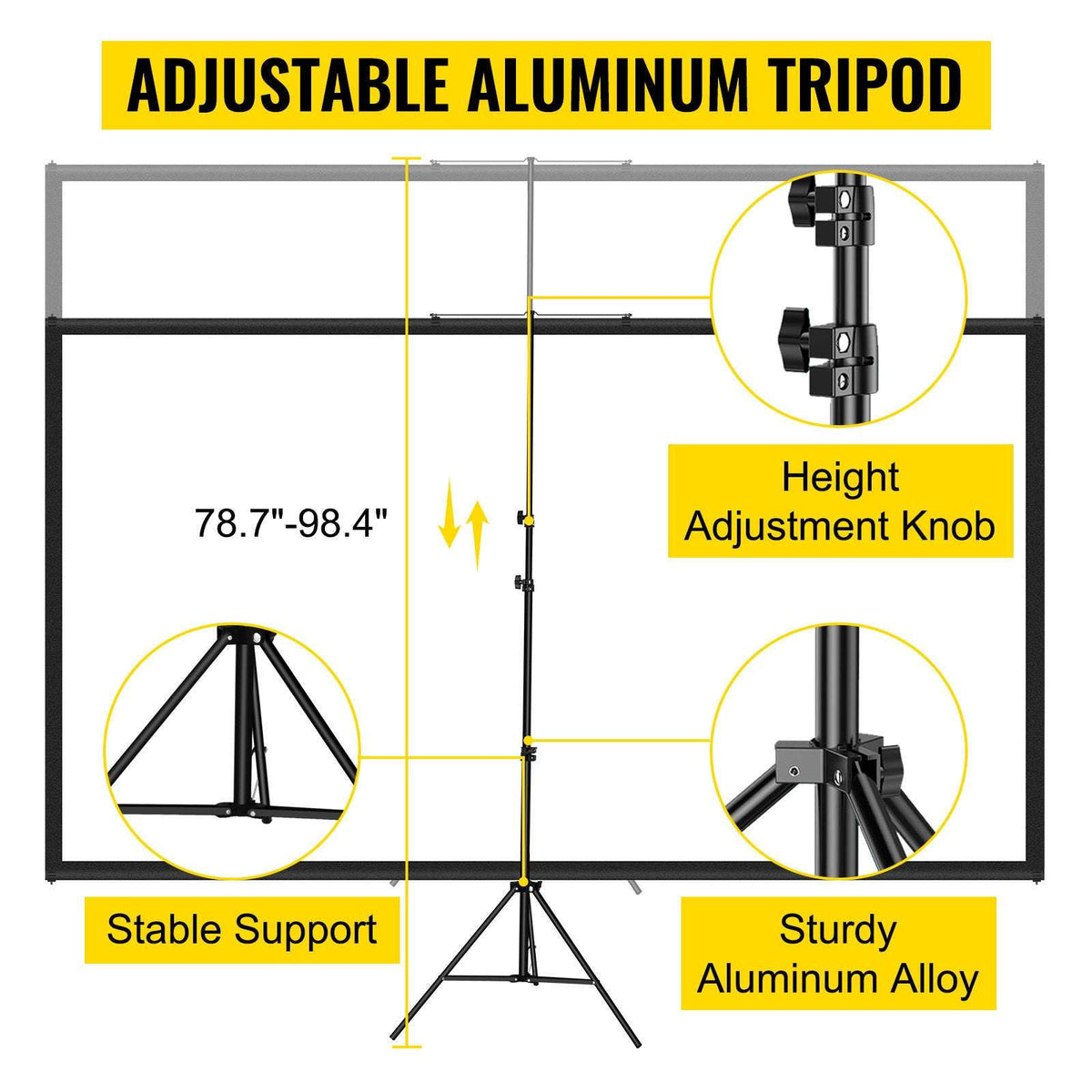 100" 4K HD Tripod Projector Screen with Stand, Indoor Outdoor-100 inch / CZECH REPUBLIC