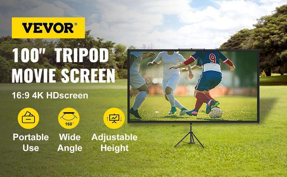100" 4K HD Tripod Projector Screen with Stand, Indoor Outdoor-100 inch / CZECH REPUBLIC
