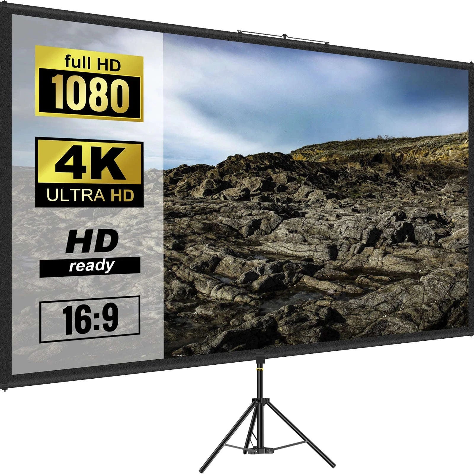 100" 4K HD Tripod Projector Screen with Stand, Indoor Outdoor-100 inch / CZECH REPUBLIC