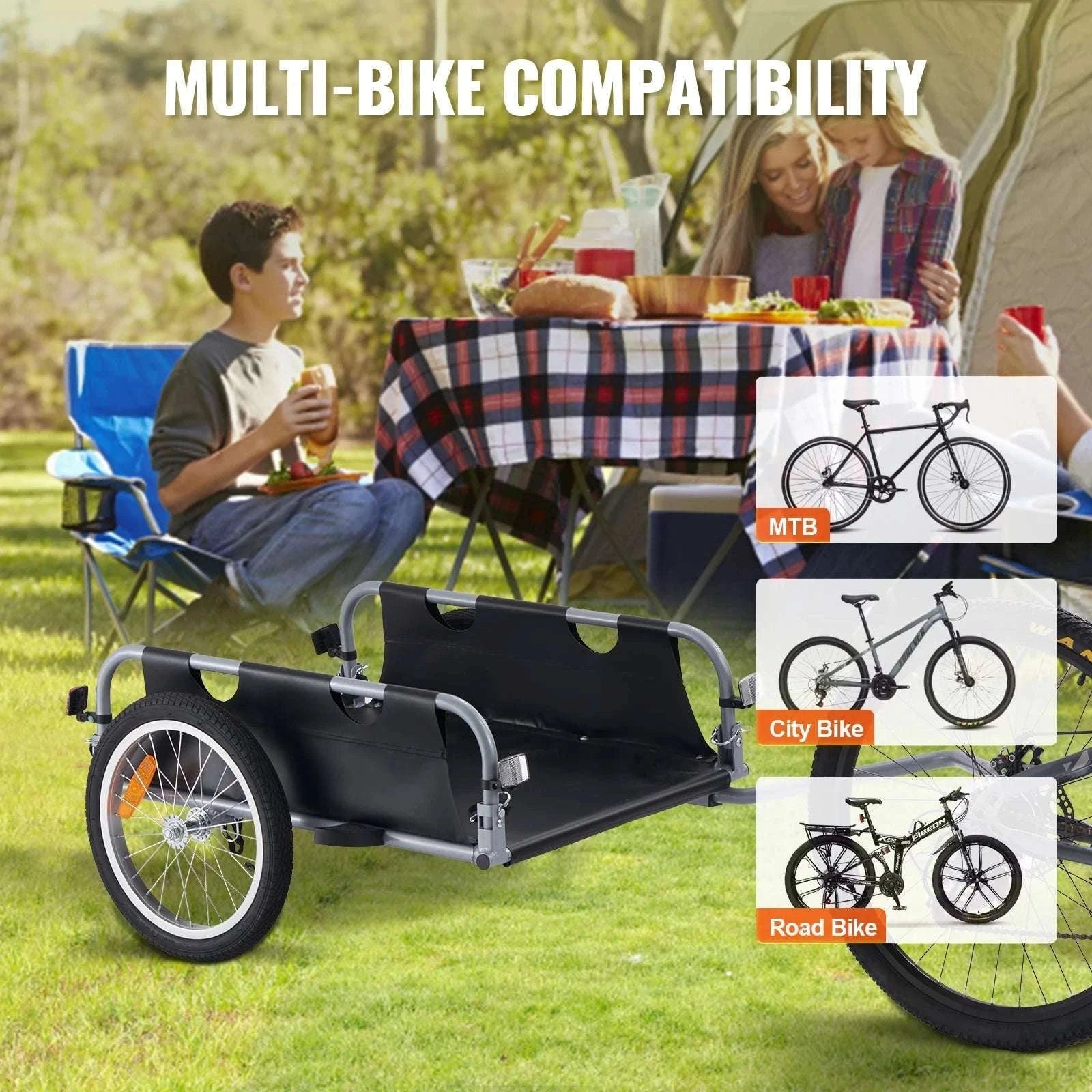 100 lb Bike Cargo Trailer Foldable Wagon with 16" Wheels-100lbs / CZECH REPUBLIC