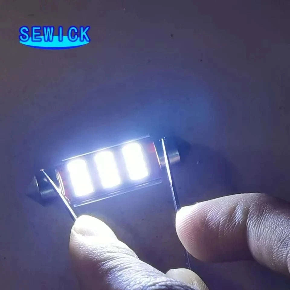 100-Piece Festoon LED Bulb Set for Vehicle Interior 12V White-WHITE / 36mm