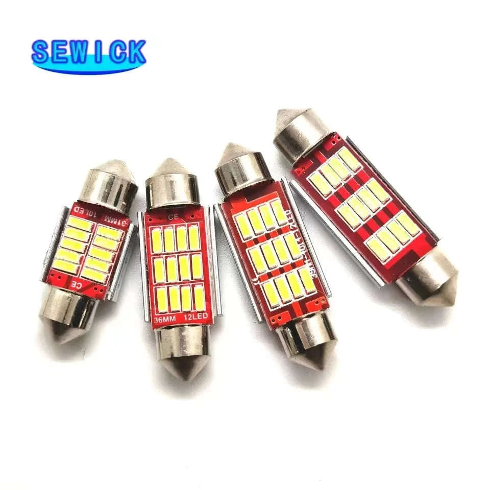 100-Piece Festoon LED Bulb Set for Vehicle Interior 12V White-WHITE / 36mm