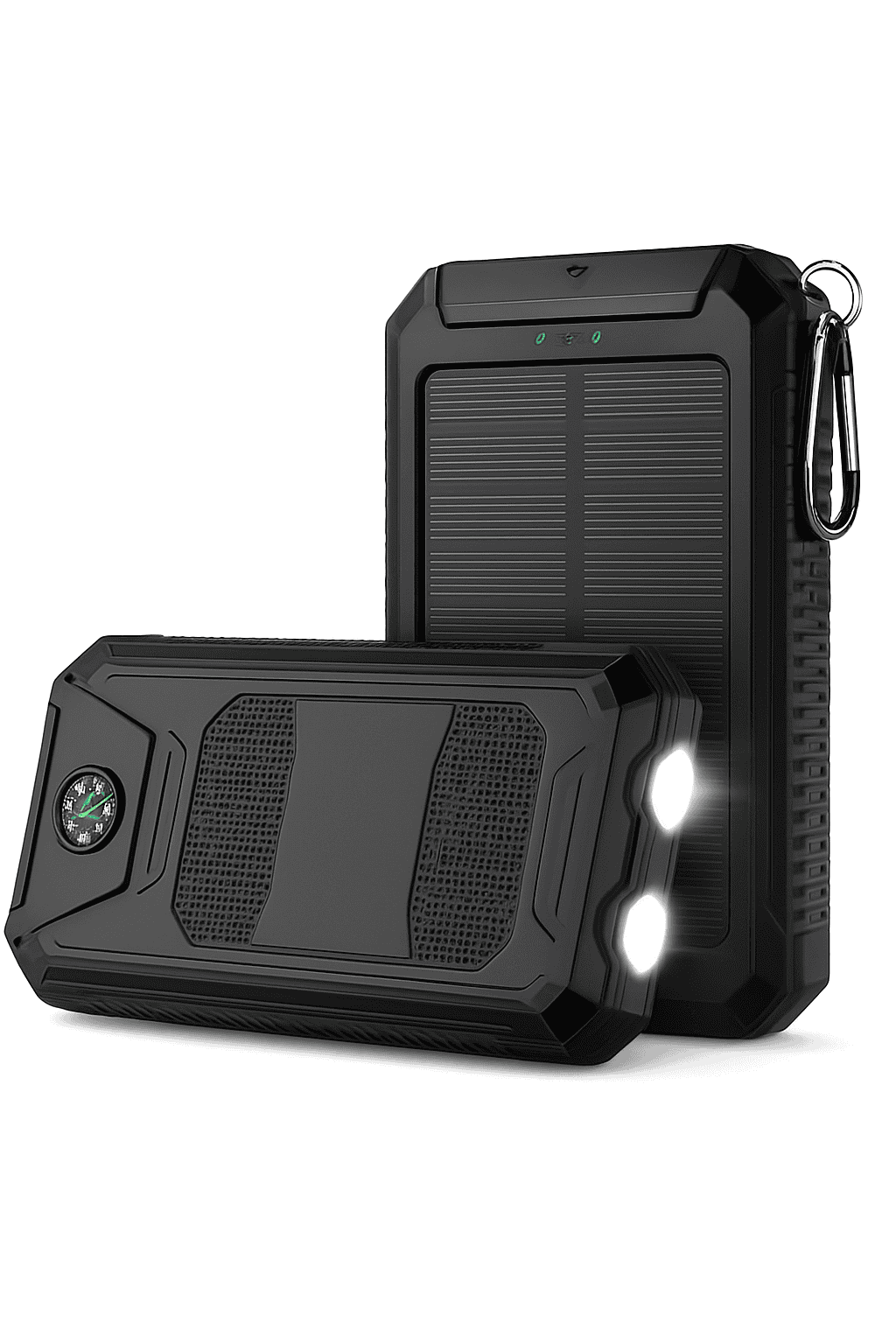 10000mAh Solar Power Bank with Dual USB, LED Flashlight & Waterproof Design-Green Color / United States